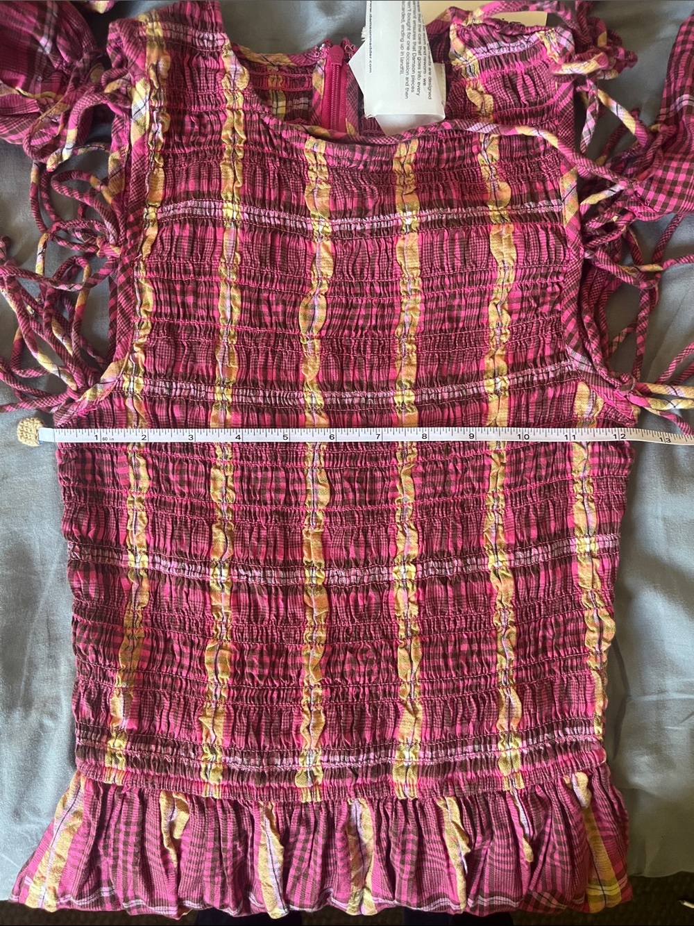 Damson Madder Becca Plaid Smocked Midi Dress - Picture 8 of 9